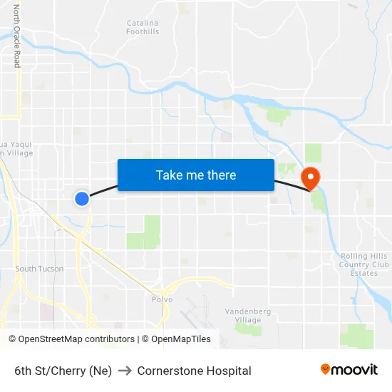 6th St/Cherry (Ne) to Cornerstone Hospital map