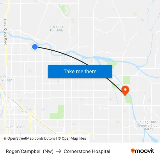 Roger/Campbell (Nw) to Cornerstone Hospital map