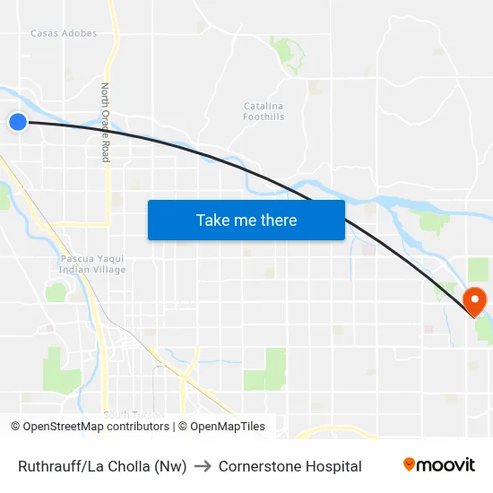 Ruthrauff/La Cholla (Nw) to Cornerstone Hospital map
