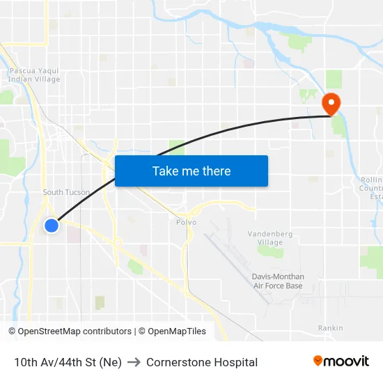 10th Av/44th St (Ne) to Cornerstone Hospital map