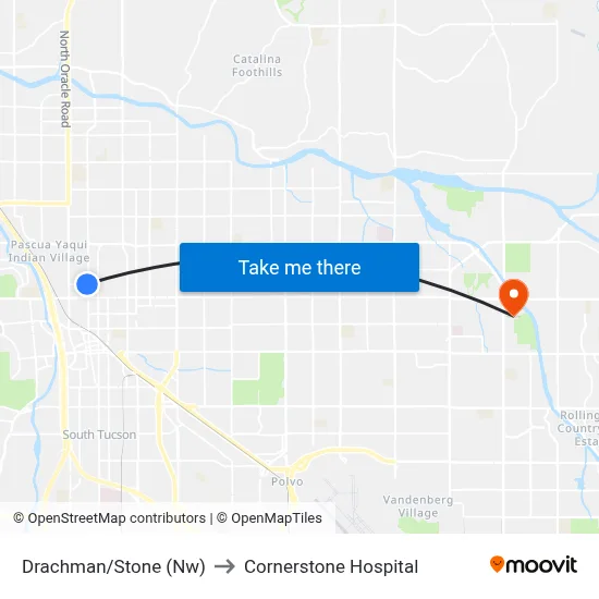 Drachman/Stone (Nw) to Cornerstone Hospital map