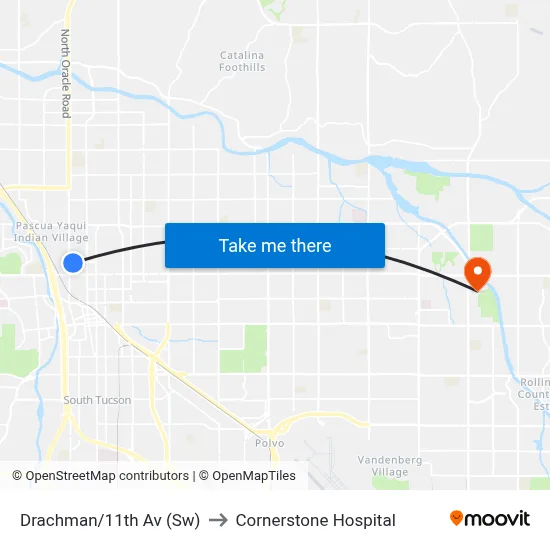 Drachman/11th Av (Sw) to Cornerstone Hospital map