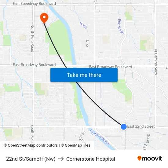 22nd St/Sarnoff (Nw) to Cornerstone Hospital map