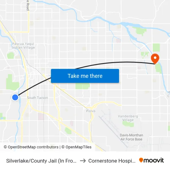 Silverlake/County Jail (In Front) to Cornerstone Hospital map