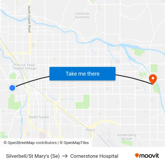 Silverbell/St Mary's (Se) to Cornerstone Hospital map