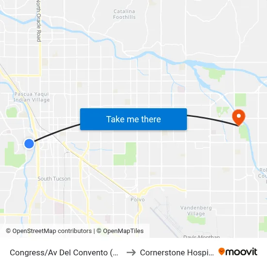 Congress/Av Del Convento (Nw) to Cornerstone Hospital map