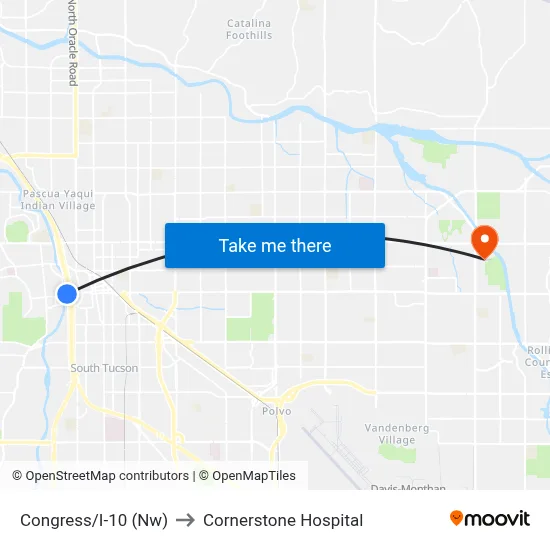 Congress/I-10 (Nw) to Cornerstone Hospital map