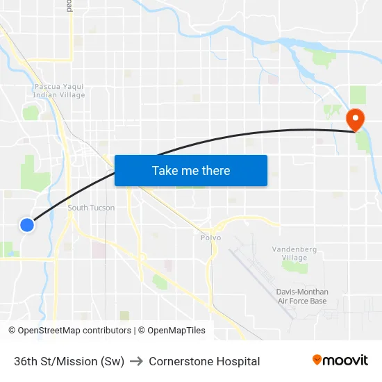 36th St/Mission (Sw) to Cornerstone Hospital map