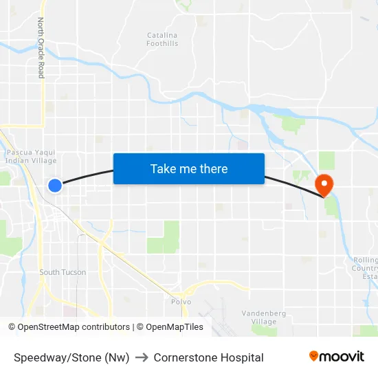 Speedway/Stone (Nw) to Cornerstone Hospital map