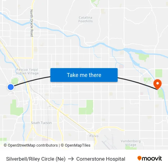 Silverbell/Riley Circle (Ne) to Cornerstone Hospital map