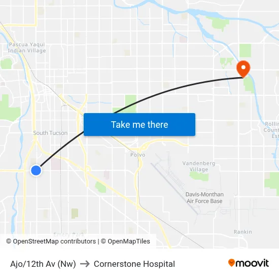 Ajo/12th Av (Nw) to Cornerstone Hospital map