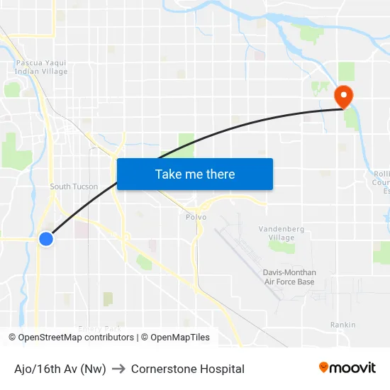 Ajo/16th Av (Nw) to Cornerstone Hospital map