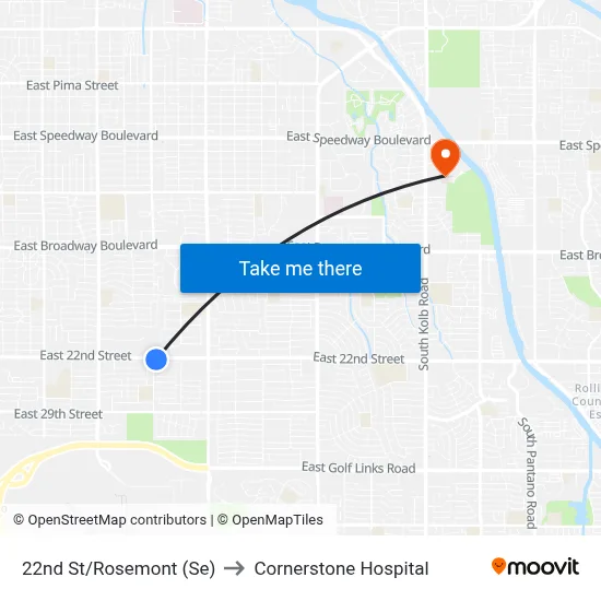 22nd St/Rosemont (Se) to Cornerstone Hospital map