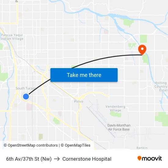 6th Av/37th St (Nw) to Cornerstone Hospital map
