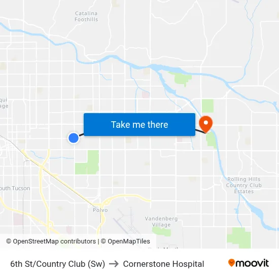 6th St/Country Club (Sw) to Cornerstone Hospital map