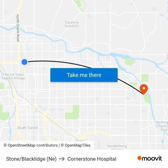 Stone/Blacklidge (Ne) to Cornerstone Hospital map