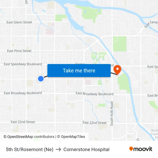 5th St/Rosemont (Ne) to Cornerstone Hospital map