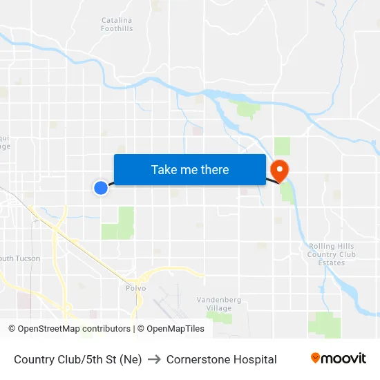 Country Club/5th St (Ne) to Cornerstone Hospital map