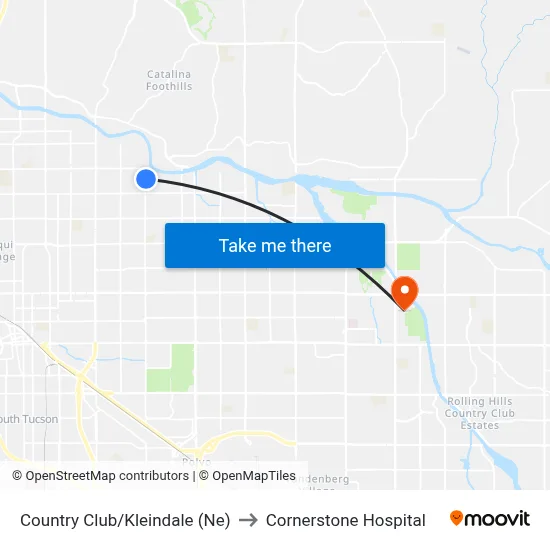 Country Club/Kleindale (Ne) to Cornerstone Hospital map