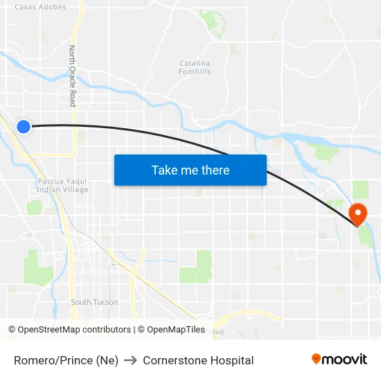 Romero/Prince (Ne) to Cornerstone Hospital map