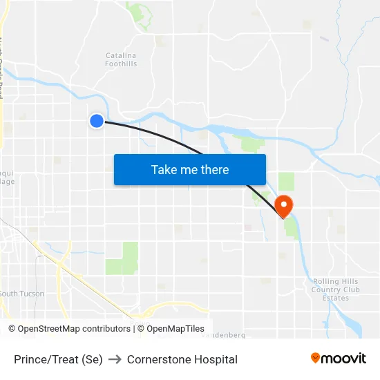 Prince/Treat (Se) to Cornerstone Hospital map