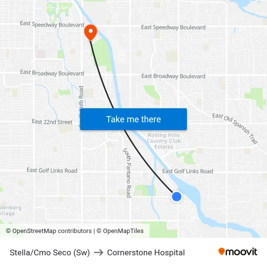 Stella/Cmo Seco (Sw) to Cornerstone Hospital map