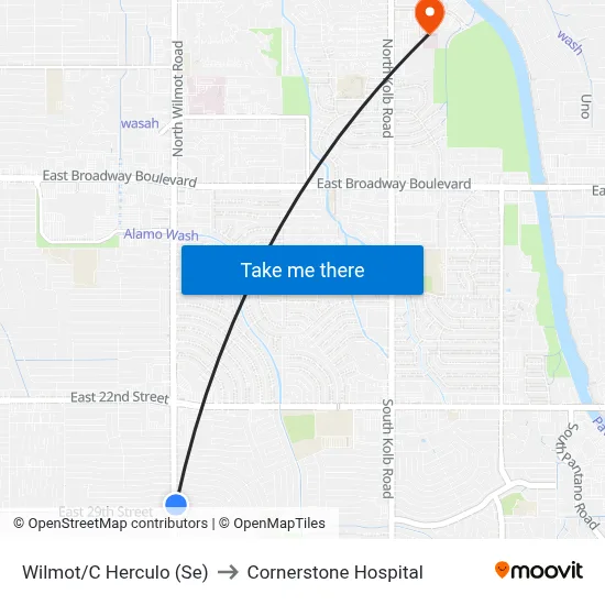 Wilmot/C Herculo (Se) to Cornerstone Hospital map