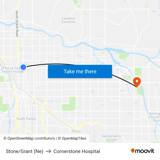 Stone/Grant (Ne) to Cornerstone Hospital map