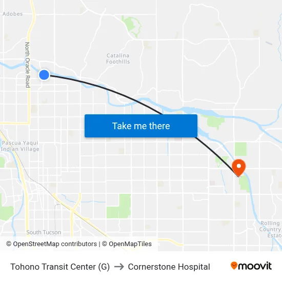 Tohono Transit Center (G) to Cornerstone Hospital map