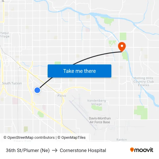 36th St/Plumer (Ne) to Cornerstone Hospital map