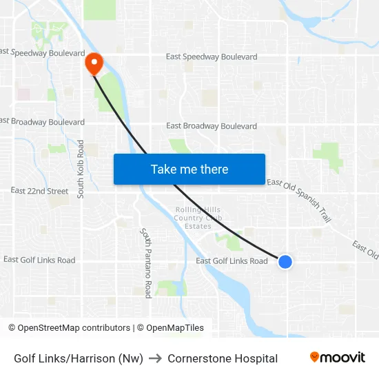 Golf Links/Harrison (Nw) to Cornerstone Hospital map