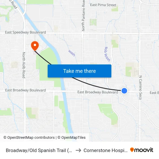 Broadway/Old Spanish Trail (Ne) to Cornerstone Hospital map