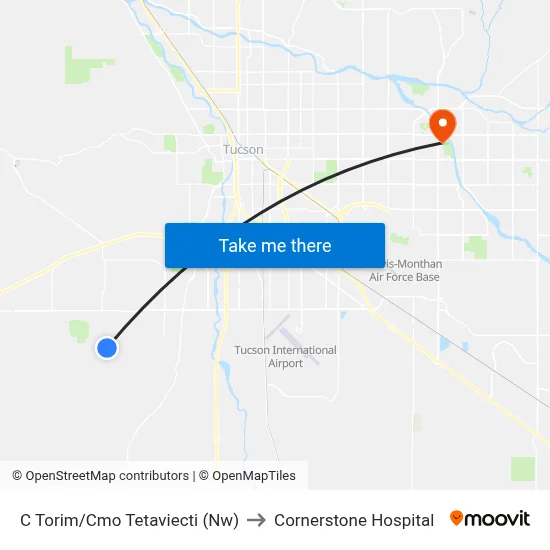 C Torim/Cmo Tetaviecti (Nw) to Cornerstone Hospital map