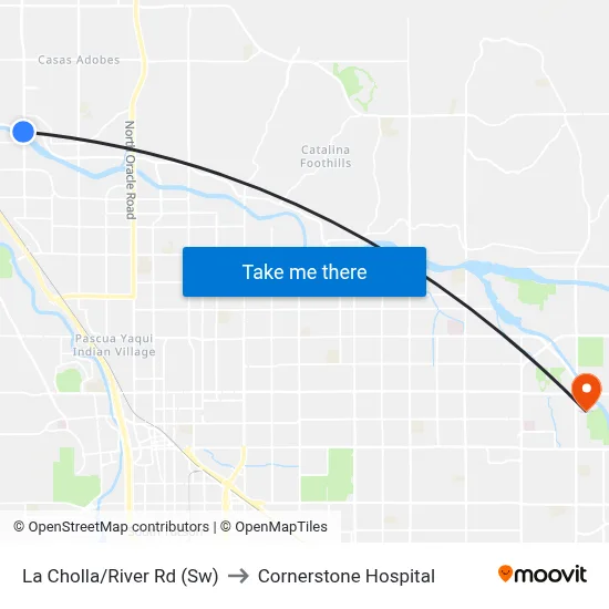 La Cholla/River Rd (Sw) to Cornerstone Hospital map