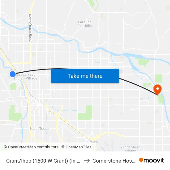 Grant/Ihop (1500 W Grant) (In Front) to Cornerstone Hospital map
