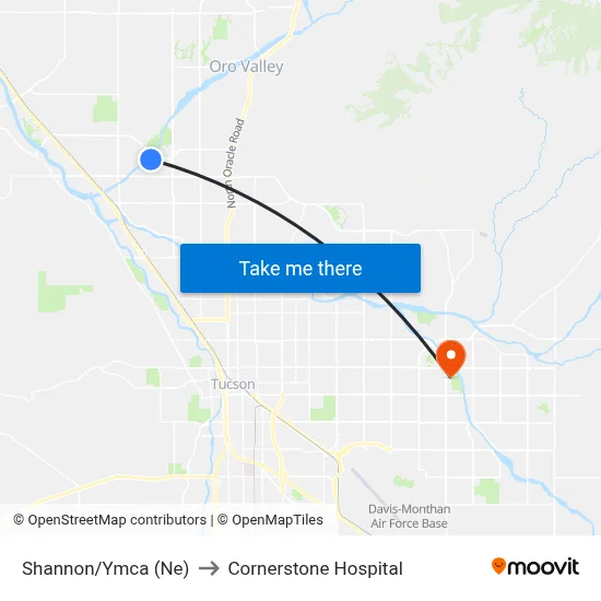 Shannon/Ymca (Ne) to Cornerstone Hospital map