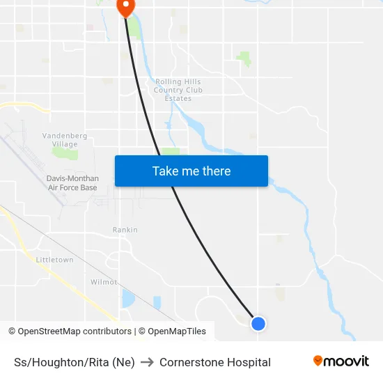 Ss/Houghton/Rita (Ne) to Cornerstone Hospital map