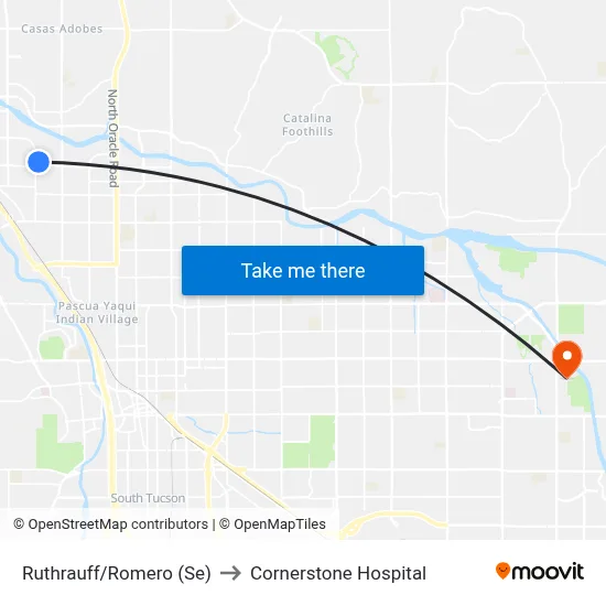 Ruthrauff/Romero (Se) to Cornerstone Hospital map