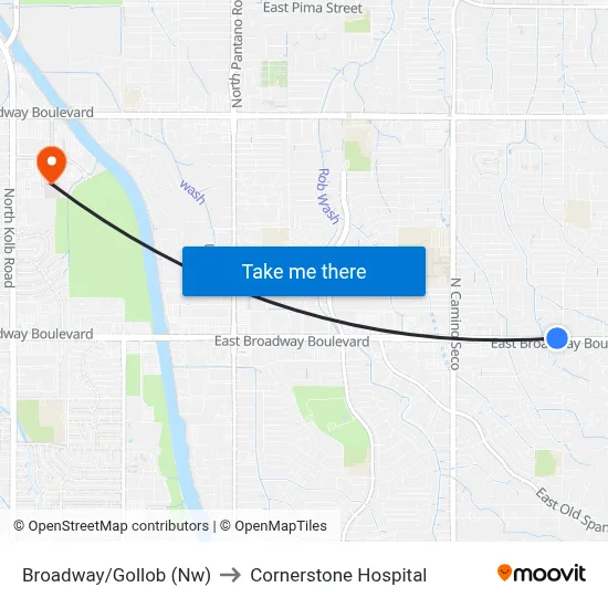Broadway/Gollob (Nw) to Cornerstone Hospital map