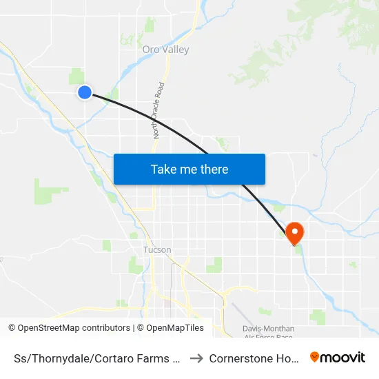 Ss/Thornydale/Cortaro Farms Rd (Ne) to Cornerstone Hospital map