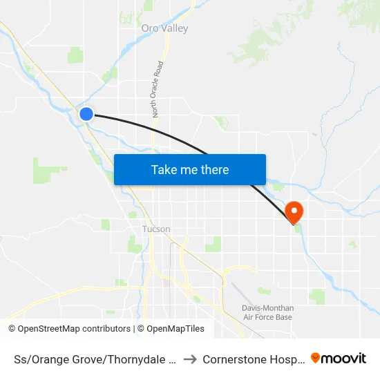 Ss/Orange Grove/Thornydale (Ne) to Cornerstone Hospital map