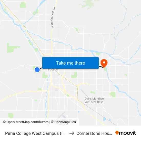 Pima College West Campus (Inside) to Cornerstone Hospital map