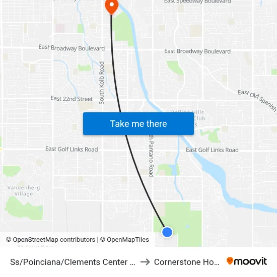 Ss/Poinciana/Clements Center (Inside) to Cornerstone Hospital map