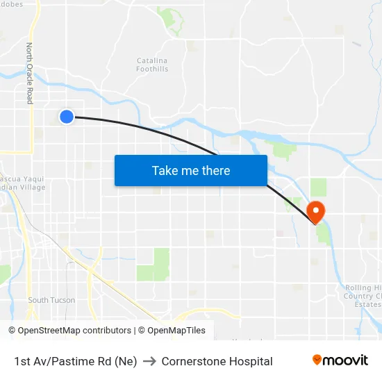 1st Av/Pastime Rd (Ne) to Cornerstone Hospital map