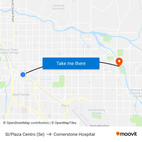 Sl/Plaza Centro (Se) to Cornerstone Hospital map