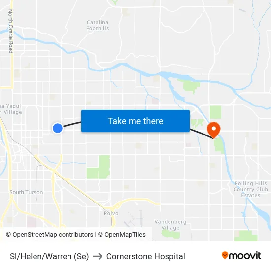Sl/Helen/Warren (Se) to Cornerstone Hospital map
