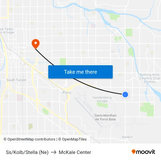 Ss/Kolb/Stella (Ne) to McKale Center map