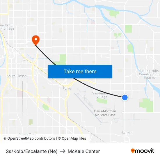 Ss/Kolb/Escalante (Ne) to McKale Center map