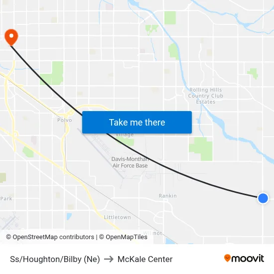 Ss/Houghton/Bilby (Ne) to McKale Center map