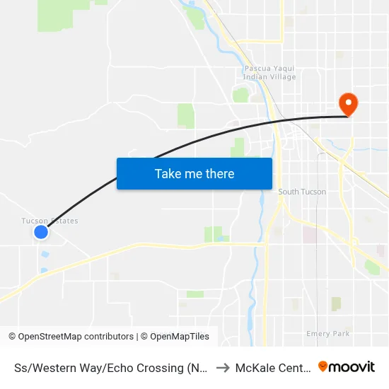 Ss/Western Way/Echo Crossing (Nw) to McKale Center map
